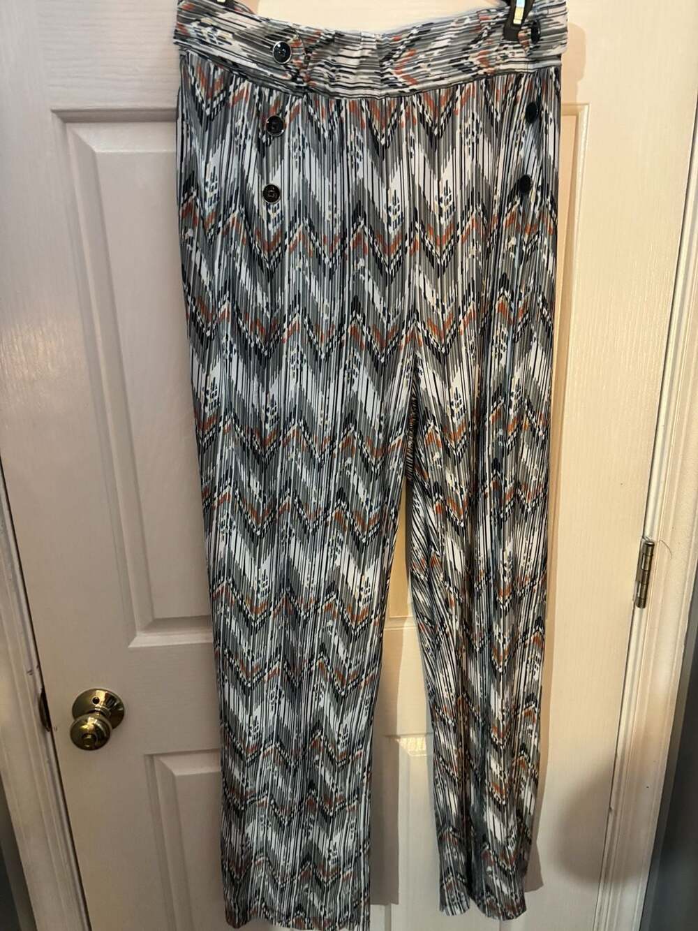 Robert Louis Women's Size XL Chevron Striped Pull-On Palazzo Pants